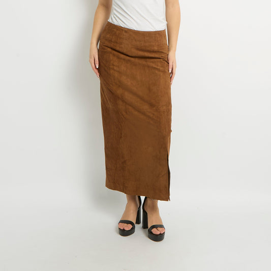 Suede Maxi Skirt - UK 12