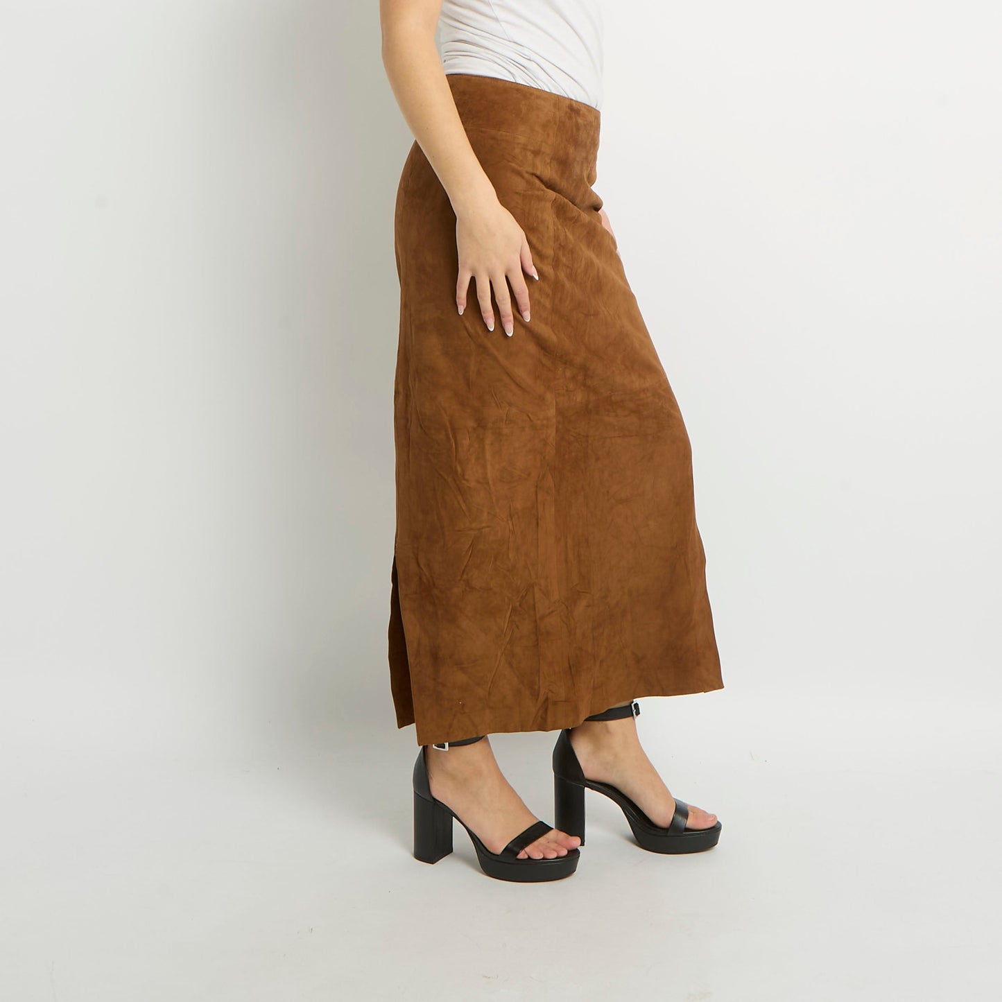 Suede Maxi Skirt - UK 12