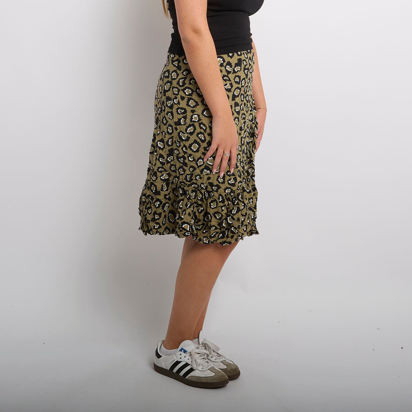 Leopard  Frill  Midi Skirt - UK 12