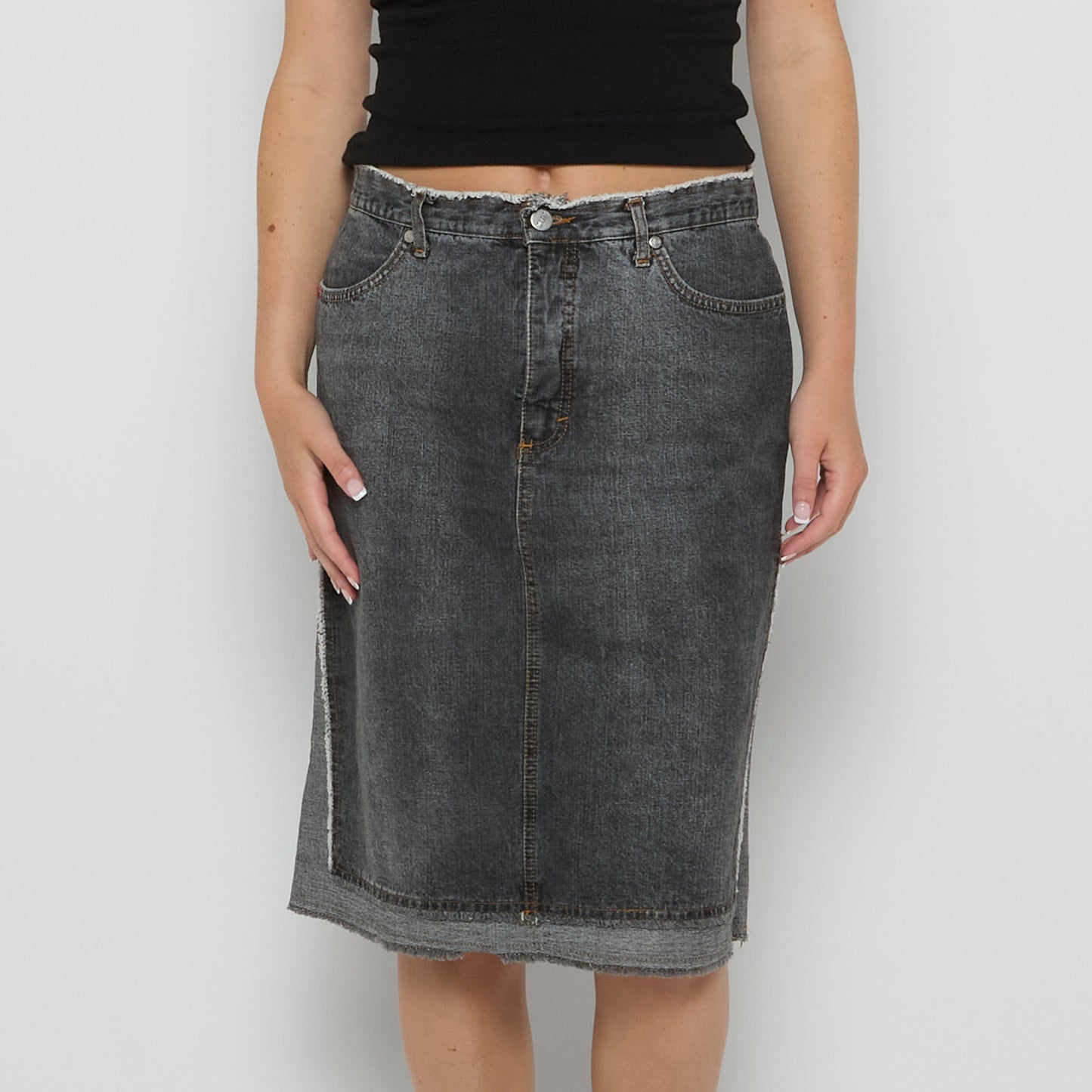 MHV Denim Midi Skirt - UK 12