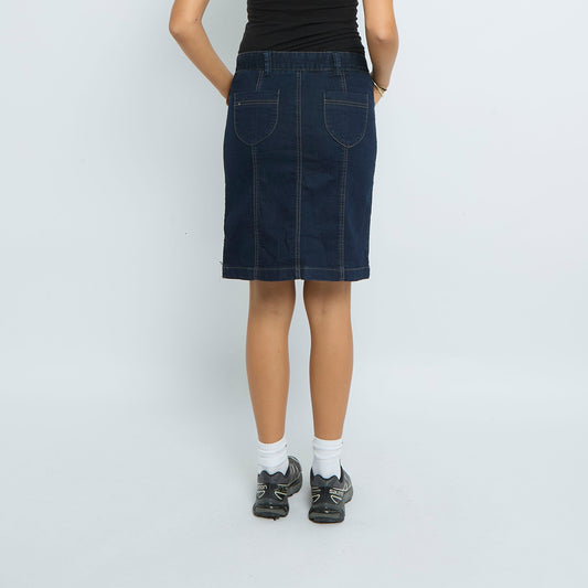 Denim Stitch  Knee Length Skirt - UK 12