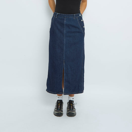 Denim Pocketed Midi Skirt - UK 14