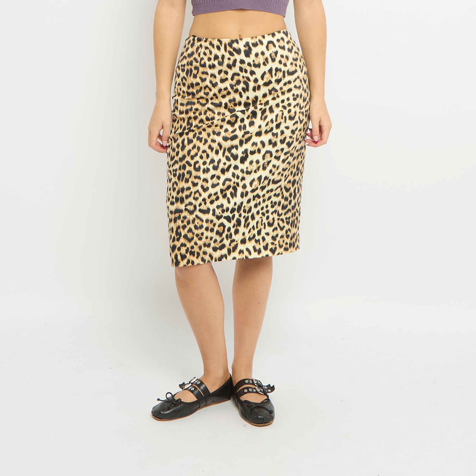 Leopard Print Tailored Midi Skirt- UK 6