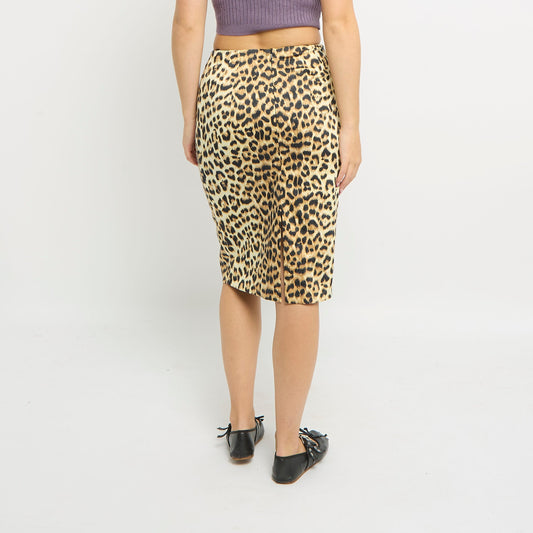 Leopard Print Tailored Midi Skirt- UK 6