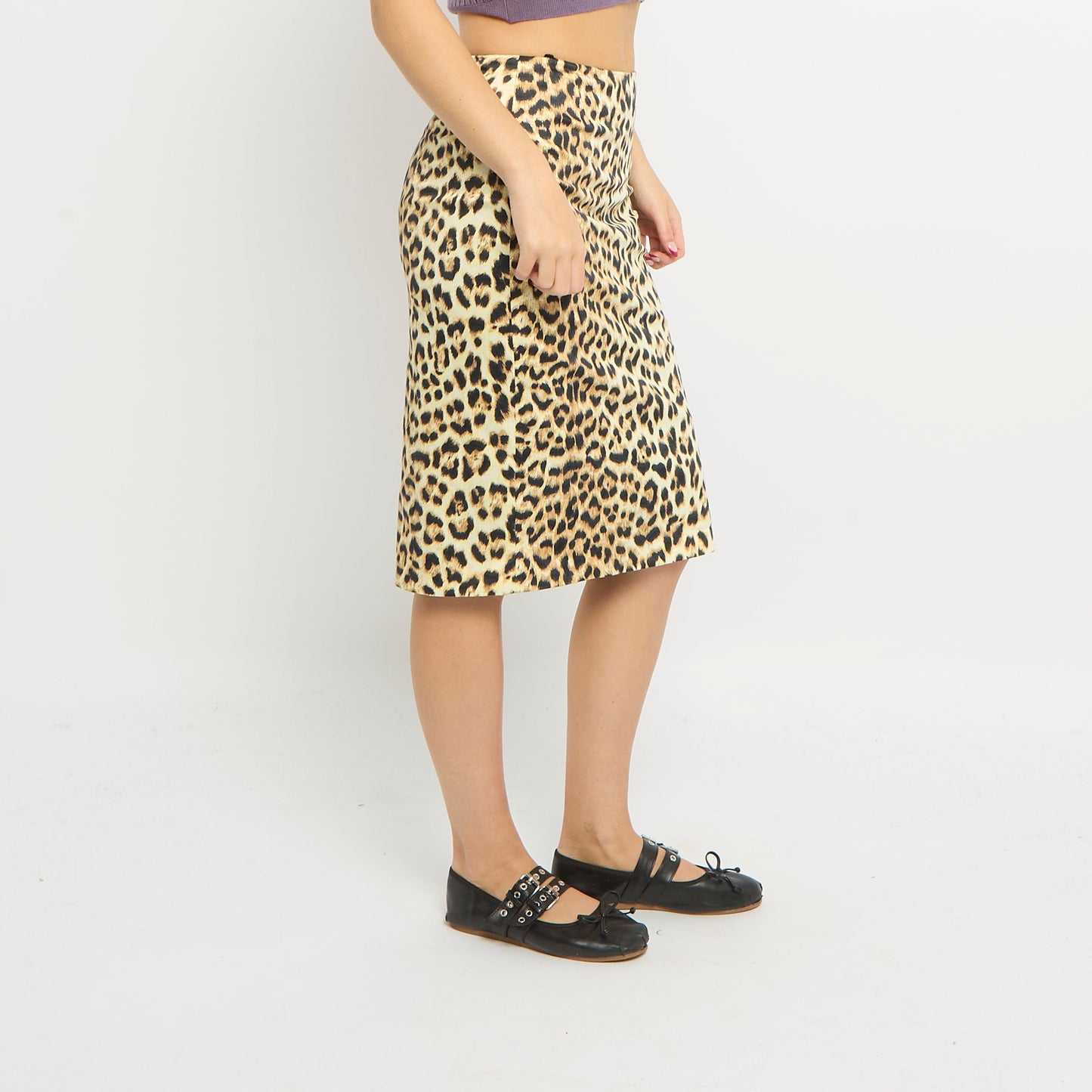 Leopard Print Tailored Midi Skirt- UK 6