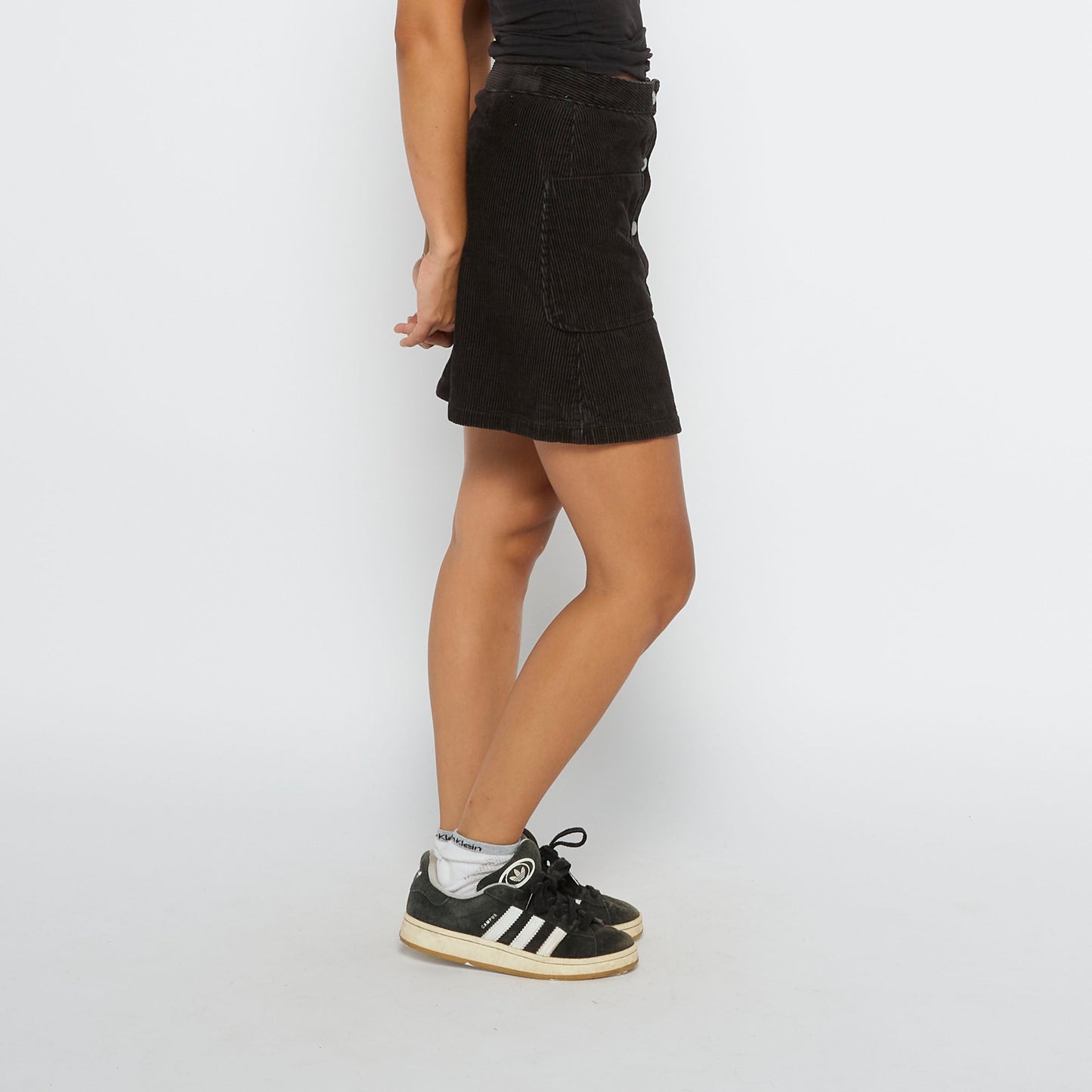 Patch Pocket A Line Cord Short Skirt - UK 6