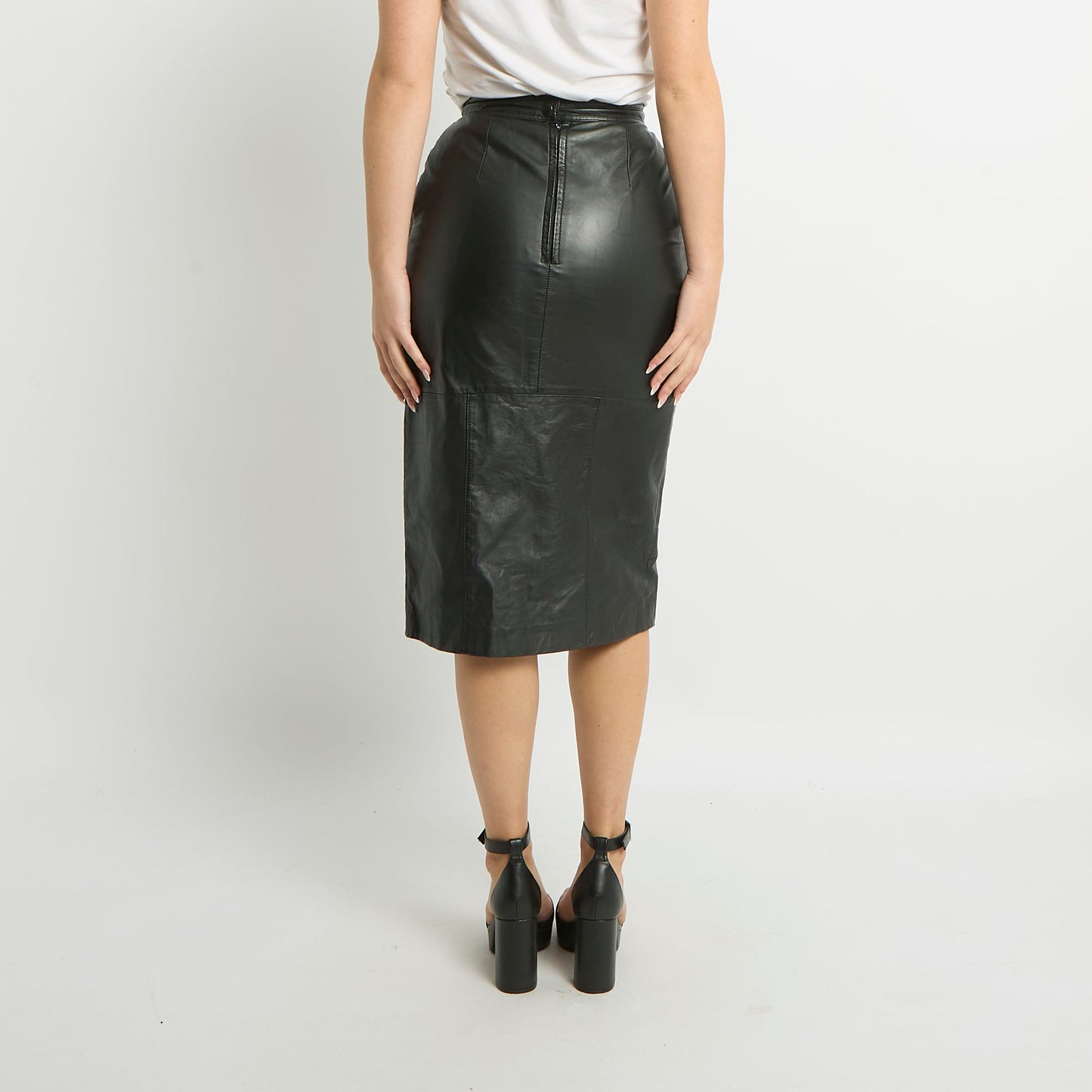 Leather Midi Skirt - UK 6