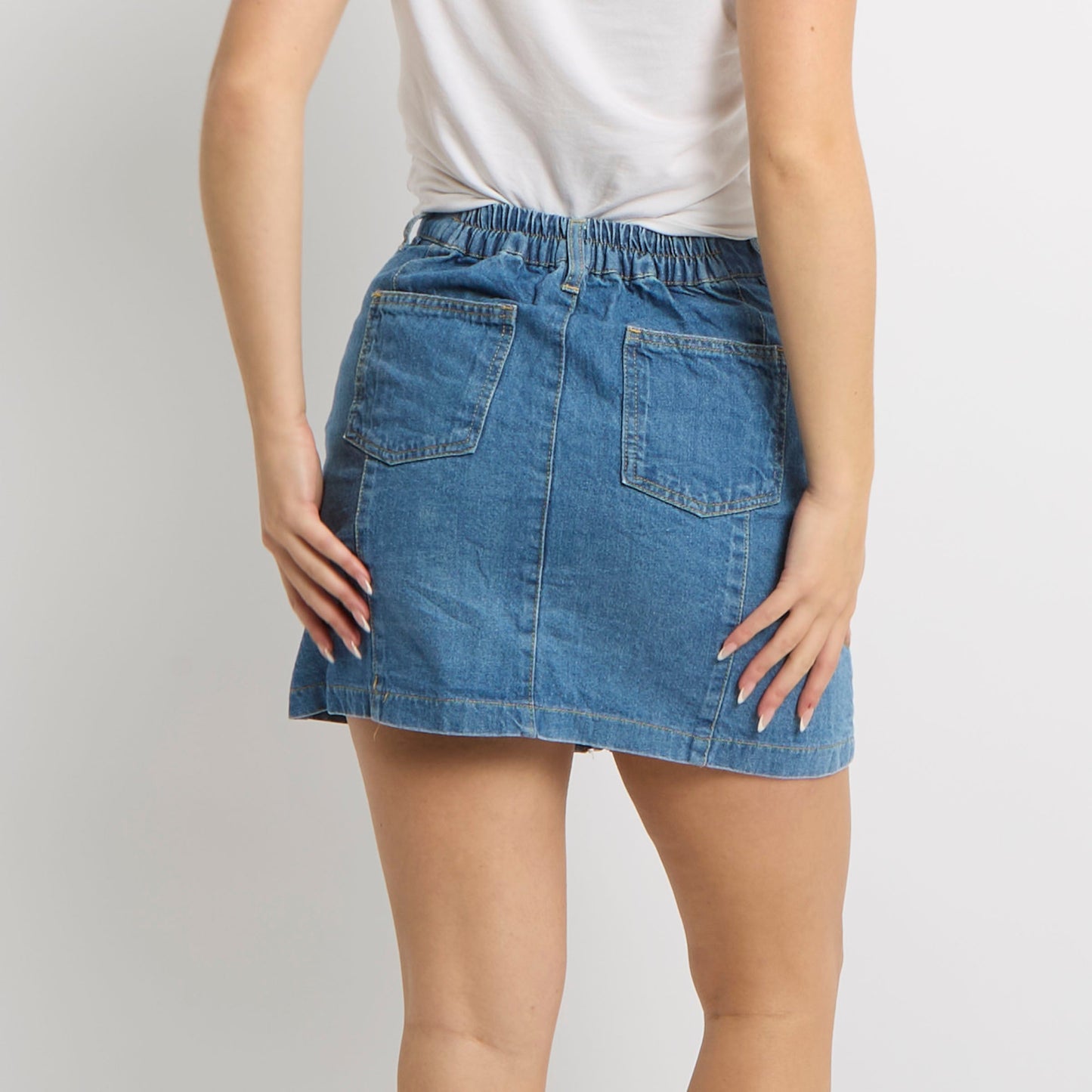 Zip Detail Denim Skirt- UK 6