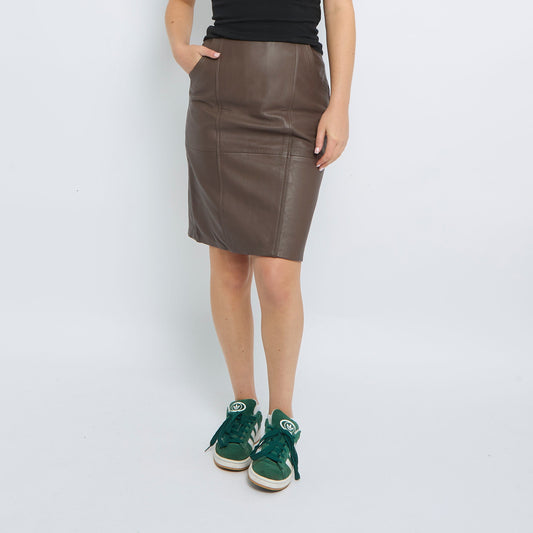 Leather Midi Skirt - UK 6