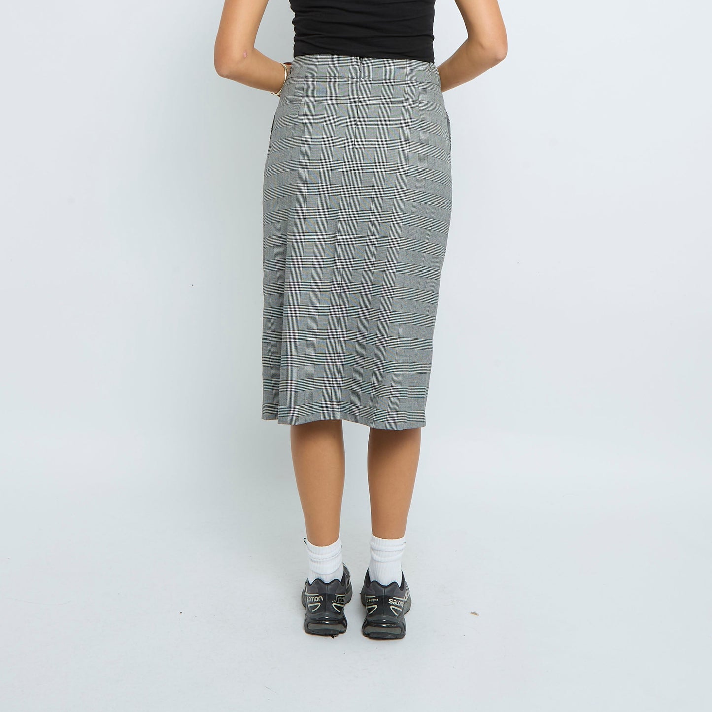 Check Tailored Midi Skirt - UK 6