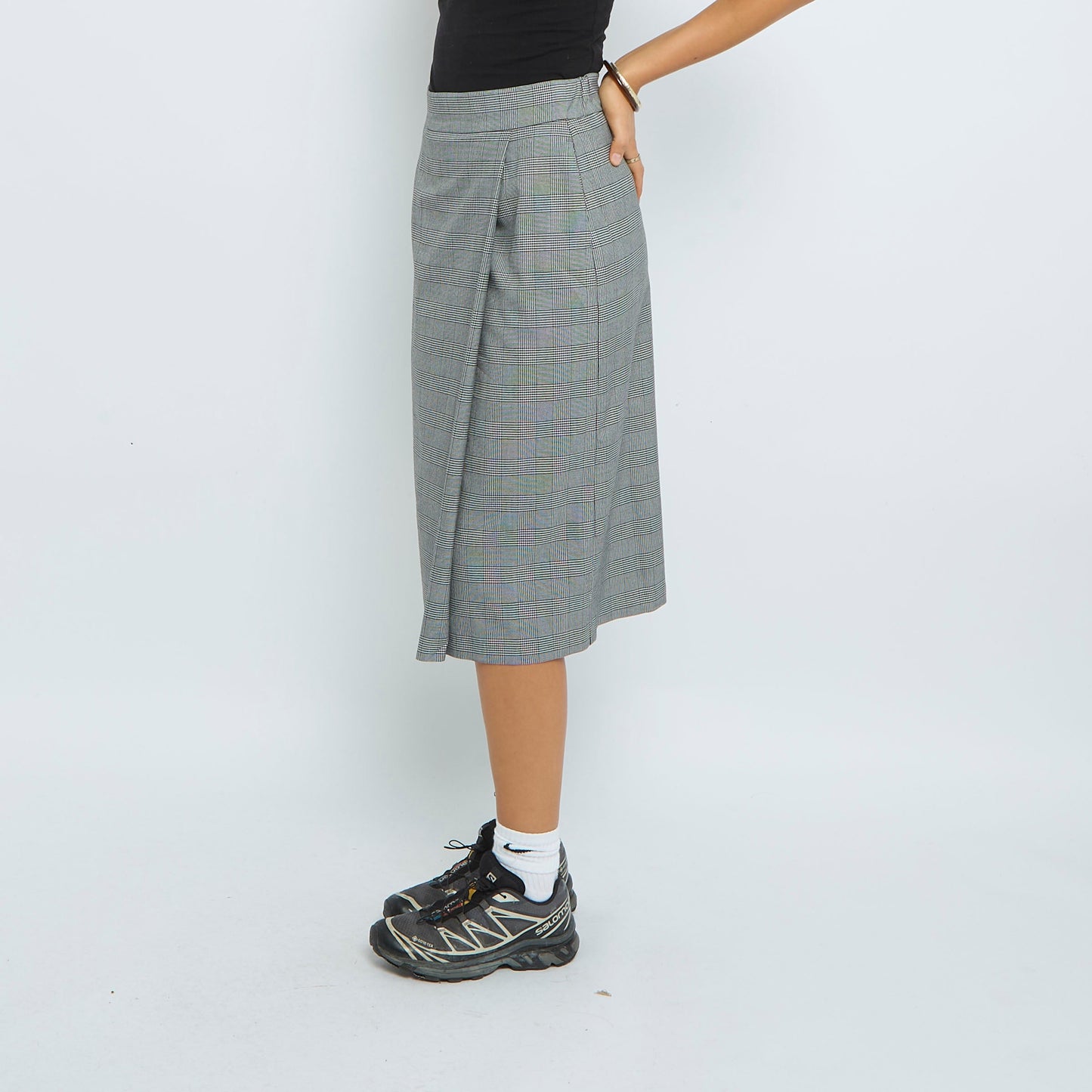 Check Tailored Midi Skirt - UK 6