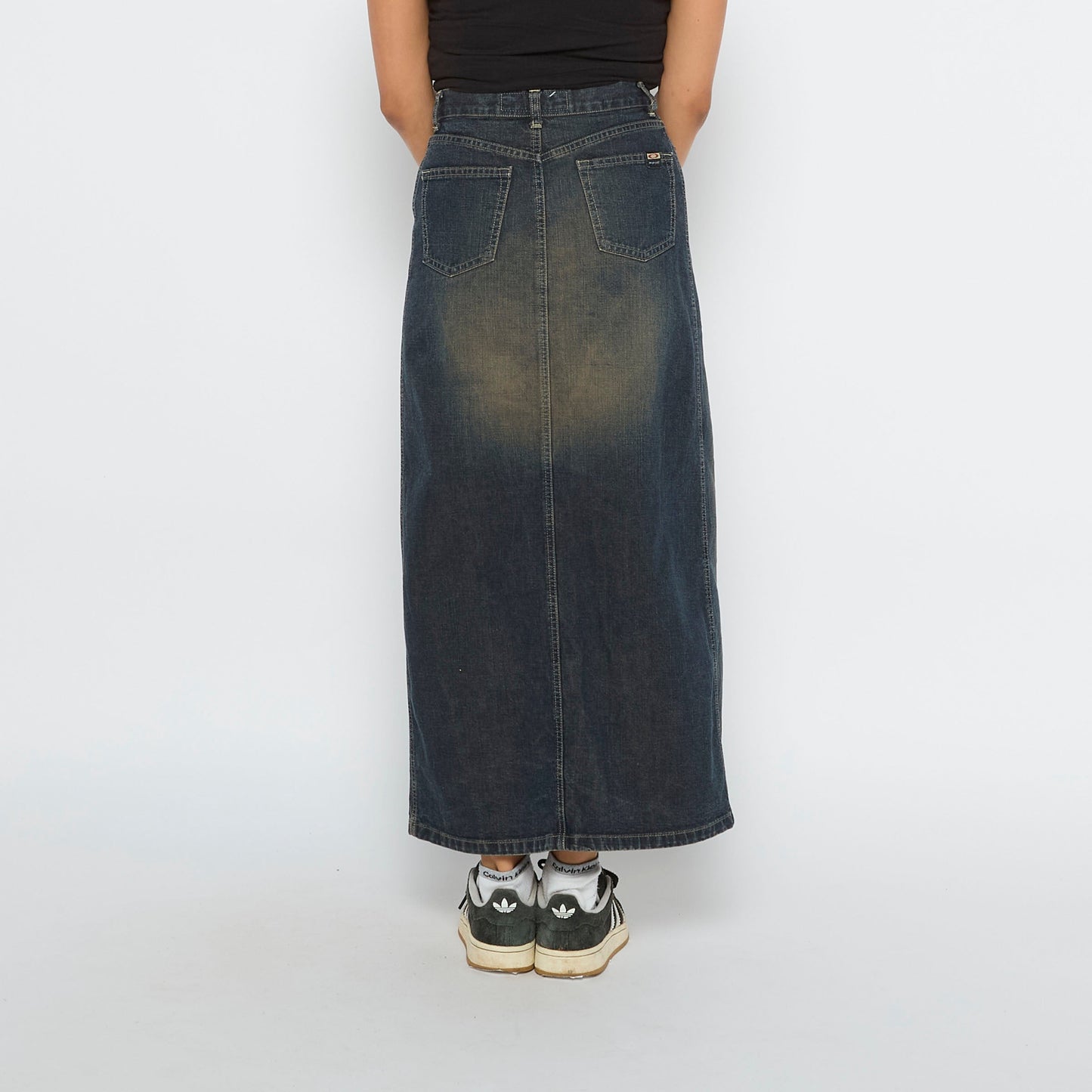 Split Front Denim Maxi Skirt - UK 6