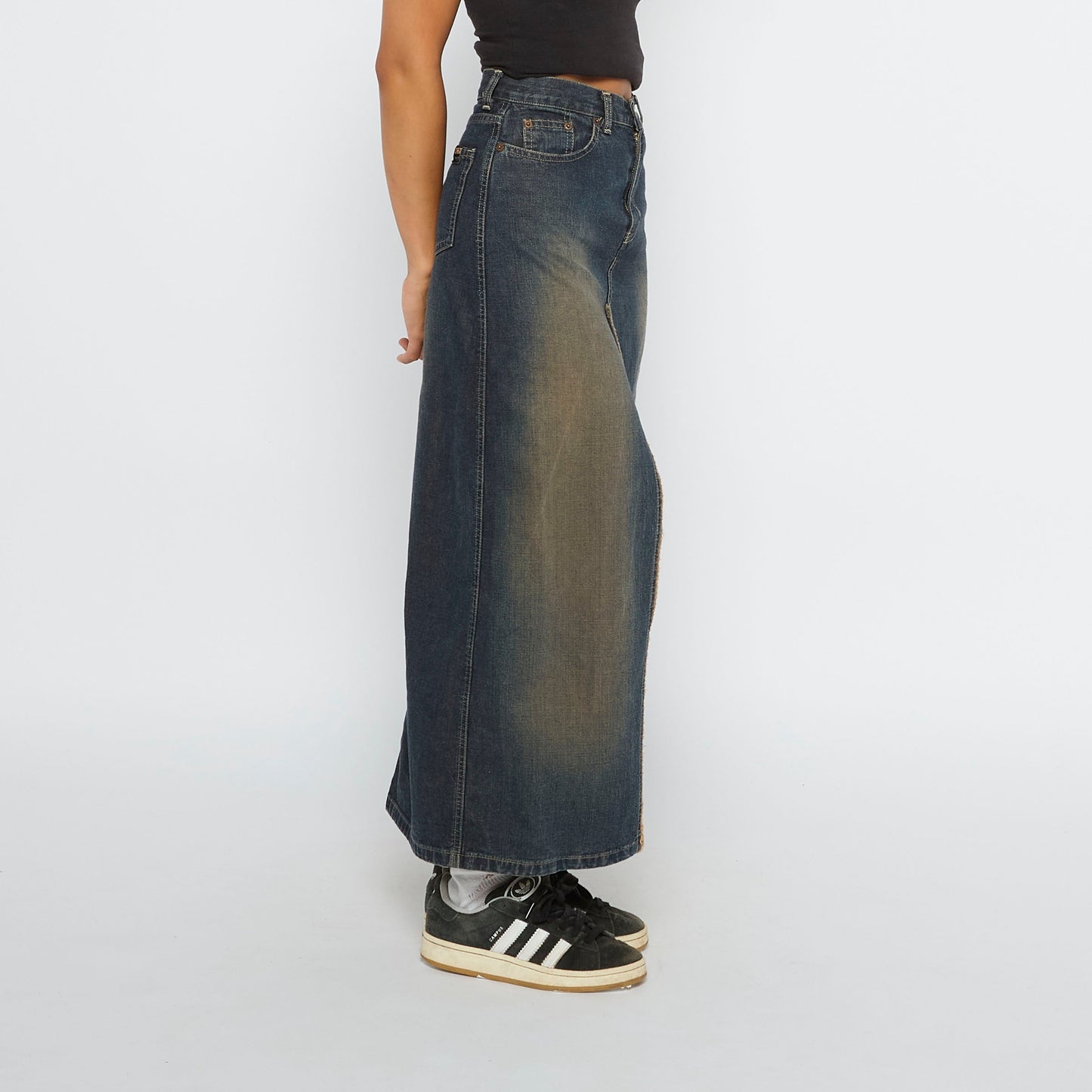 Split Front Denim Maxi Skirt - UK 6