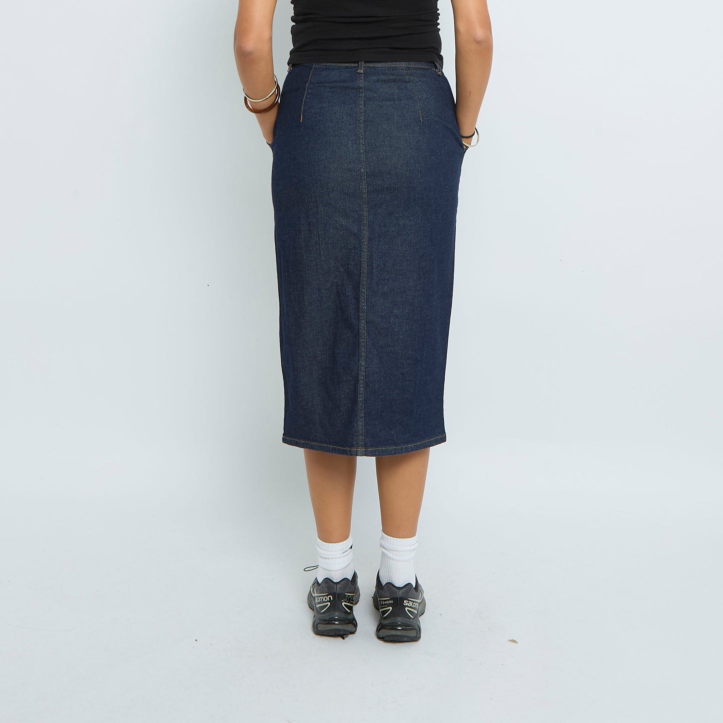 Denim Utility Pocket Midi Skirt - UK 6