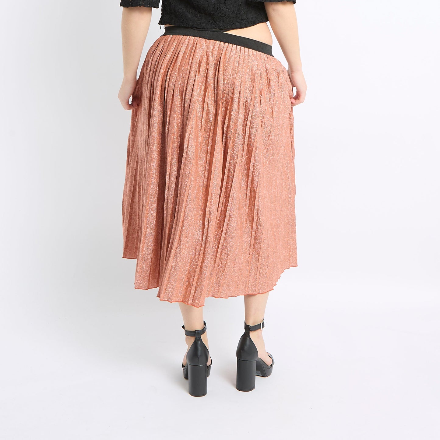 Sparkly Pleated Midi Skirt - UK 6