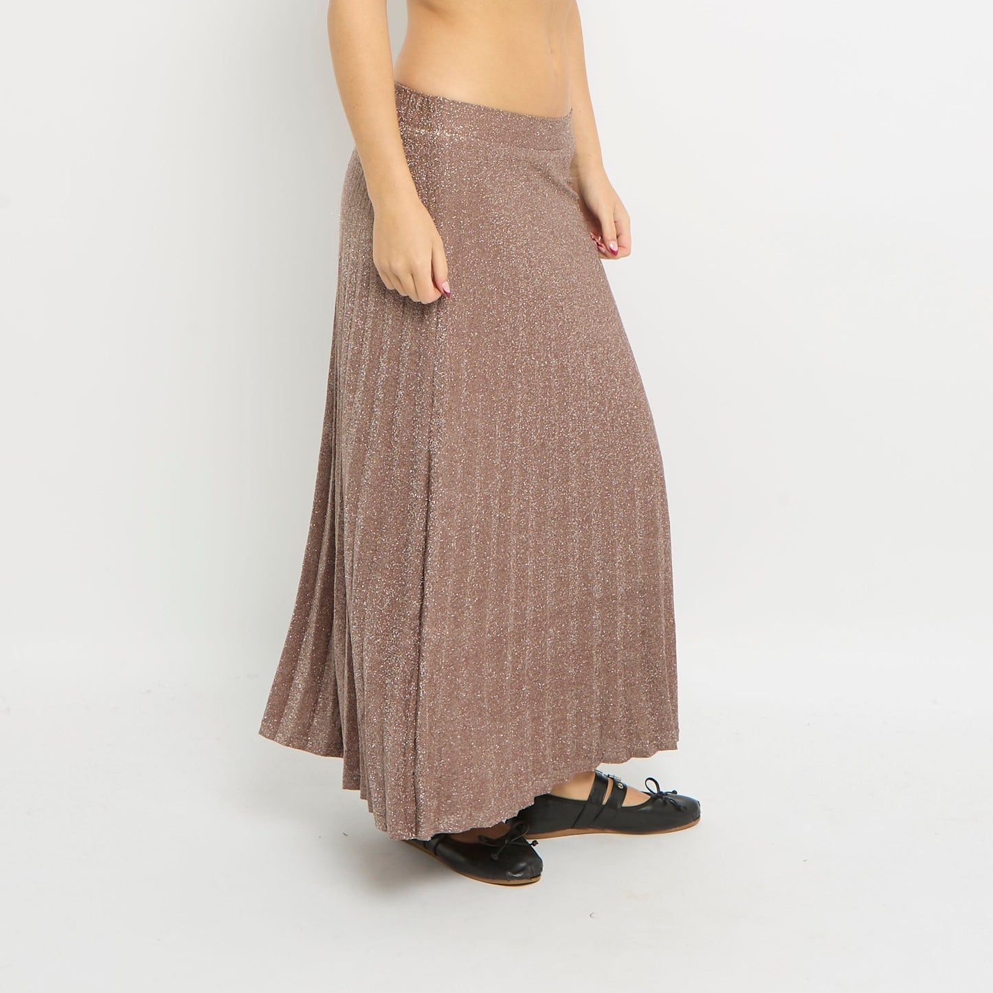 Sparkly Elasticated Waist Maxi Skirt-UK 6