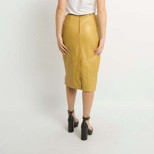 Leather Midi Skirt - UK 6