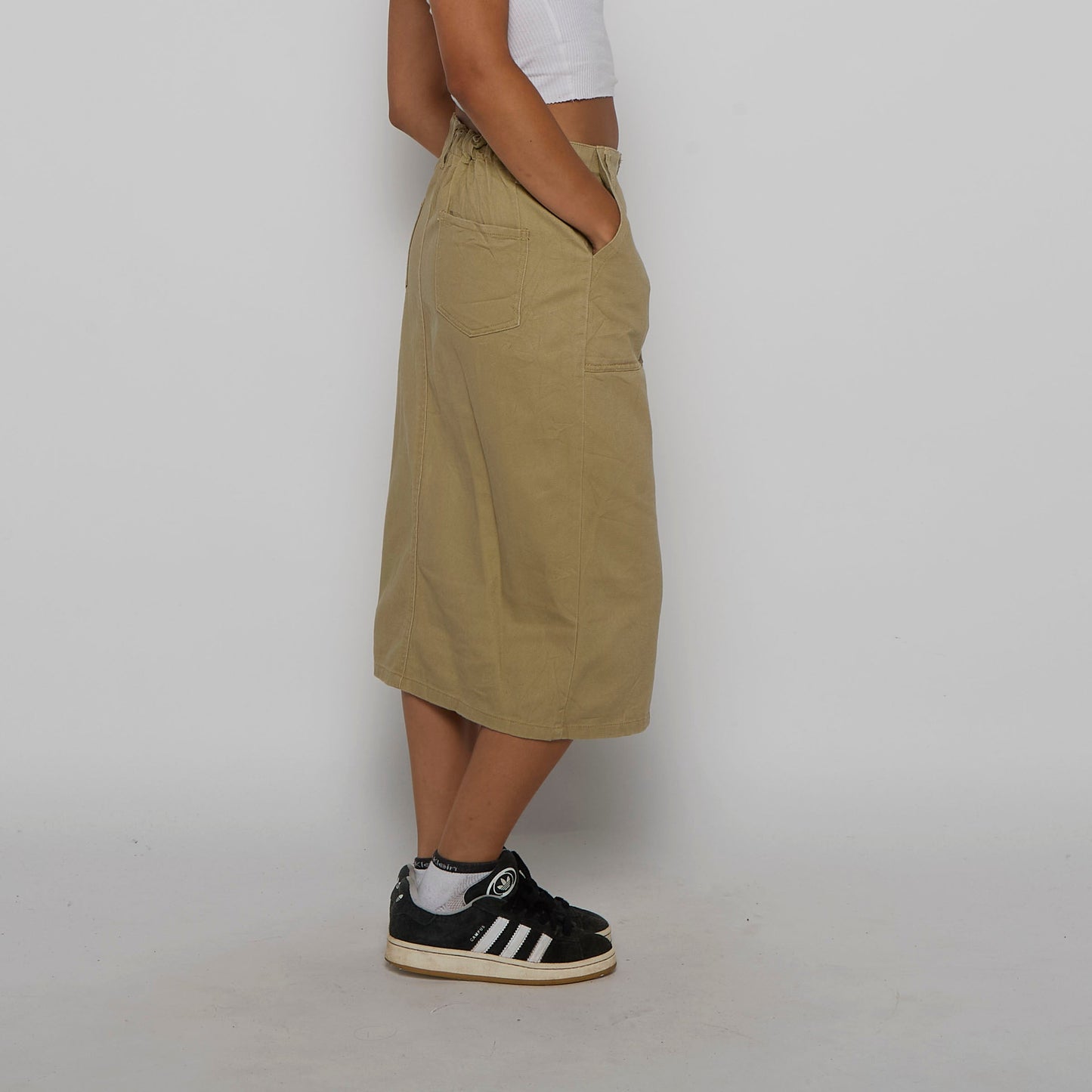 Utility Pocket Twill Midi Skirt - UK 8