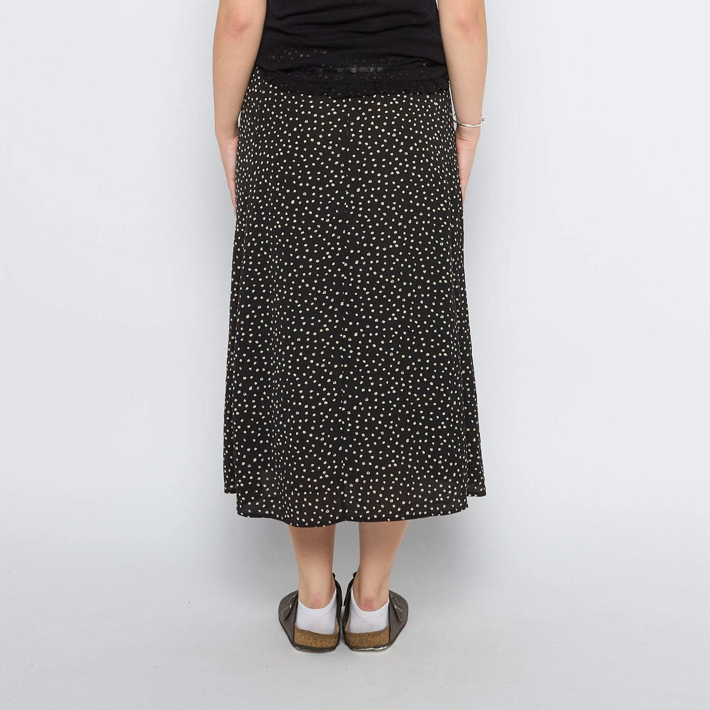 Spot  Button Through Midi Skirt - UK 8