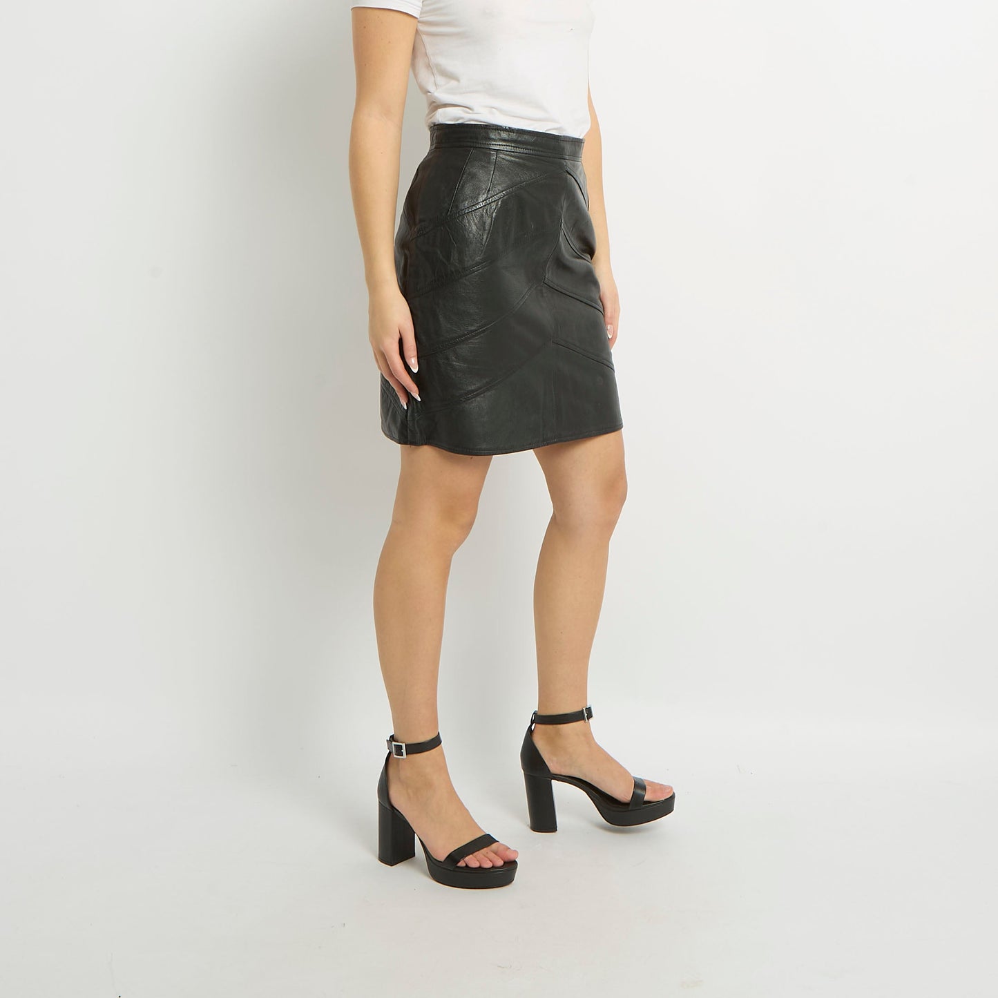 Leather Mini Skirt - UK 8