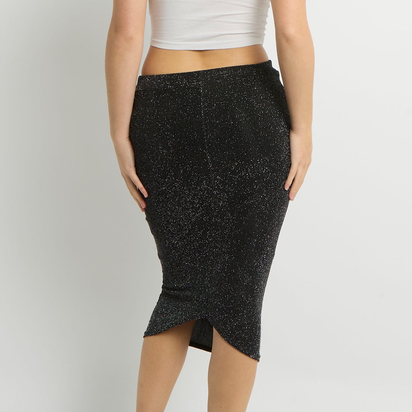 Sparkly Bodycon Midi Skirt - UK 8