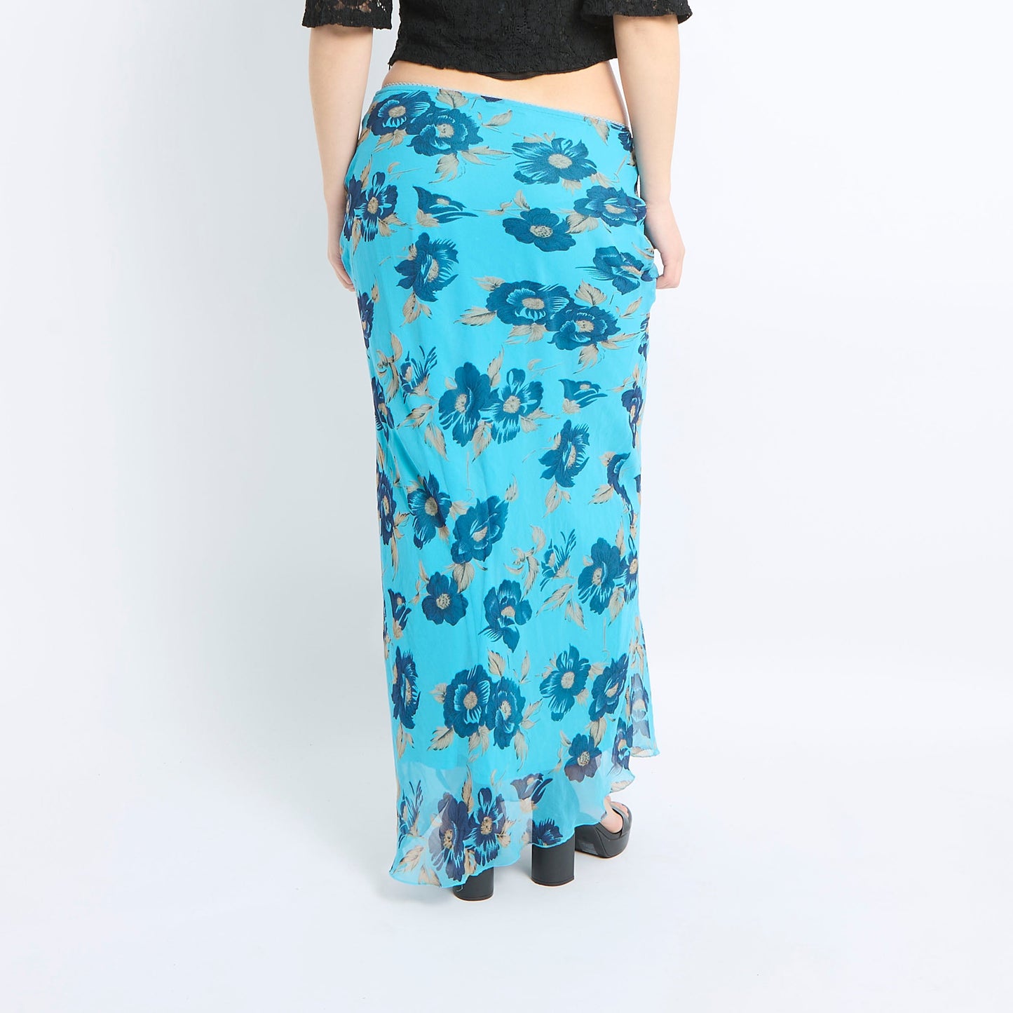 Mesh Floral Maxi Skirt - UK 8