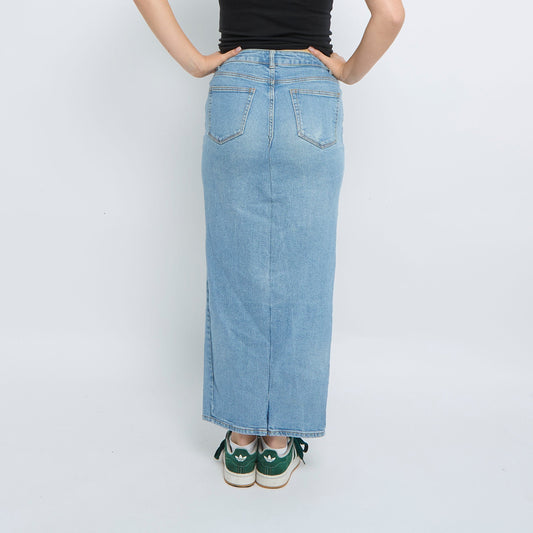 Denim Slit Maxi Skirt - UK 8