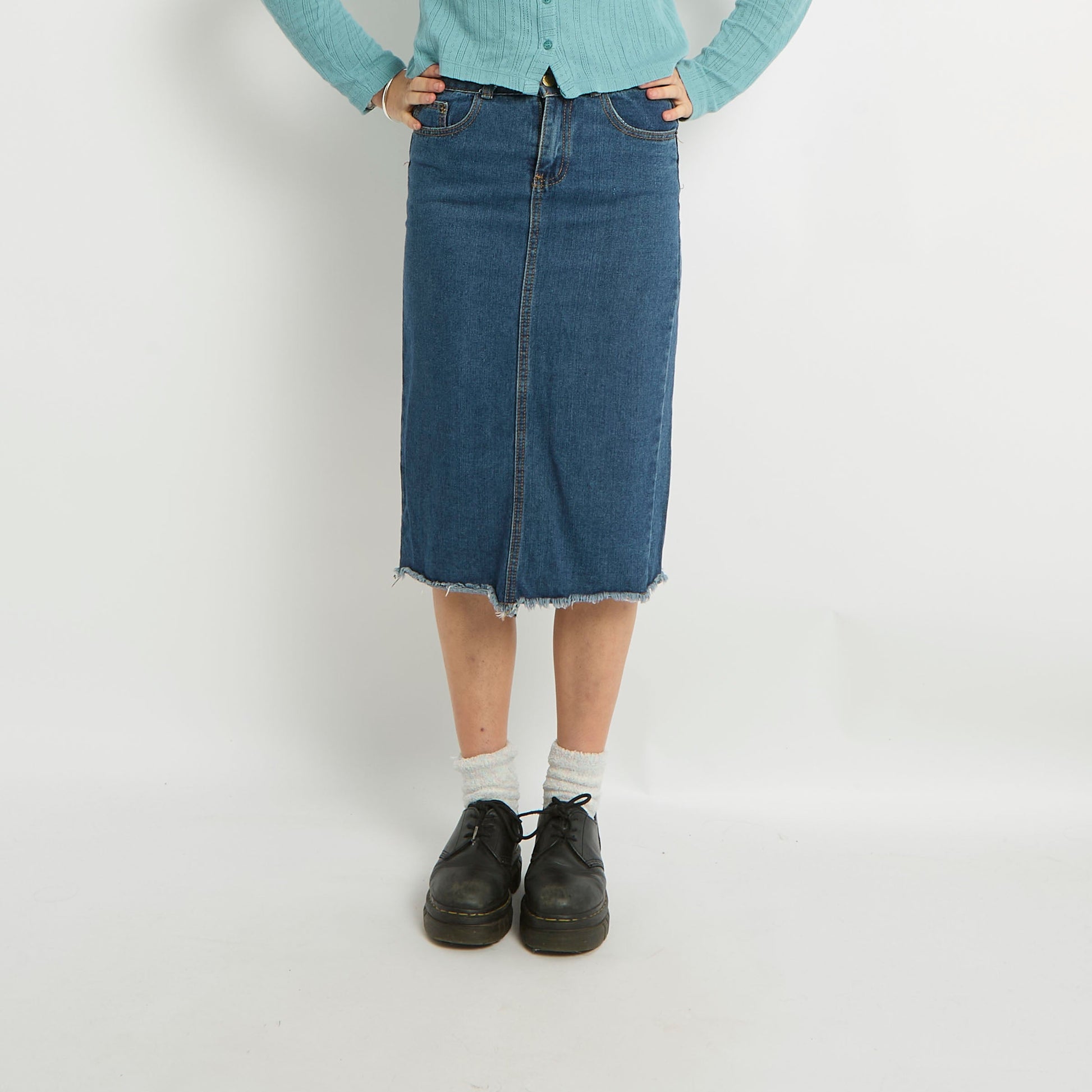 Denim Midi Skirt - UK 8