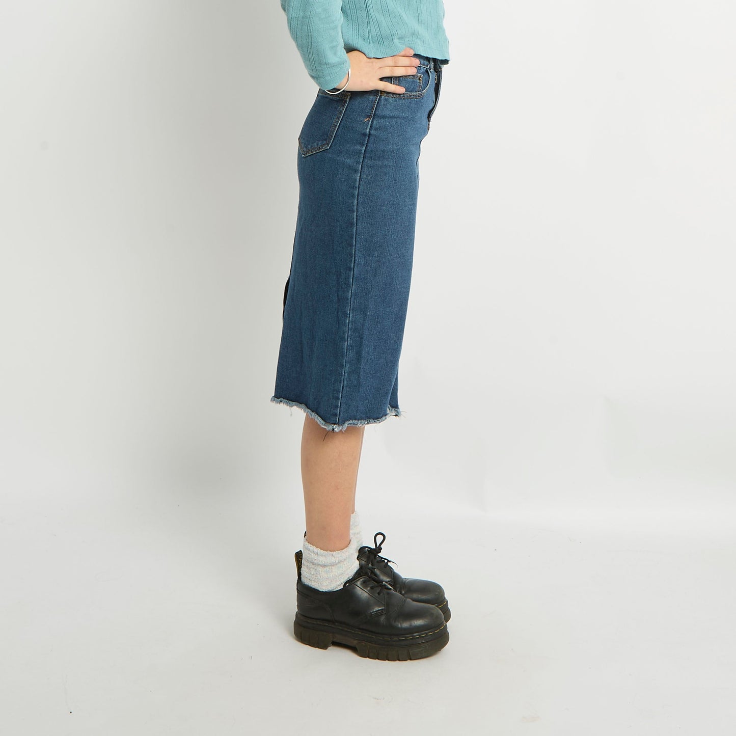 Denim Midi Skirt - UK 8