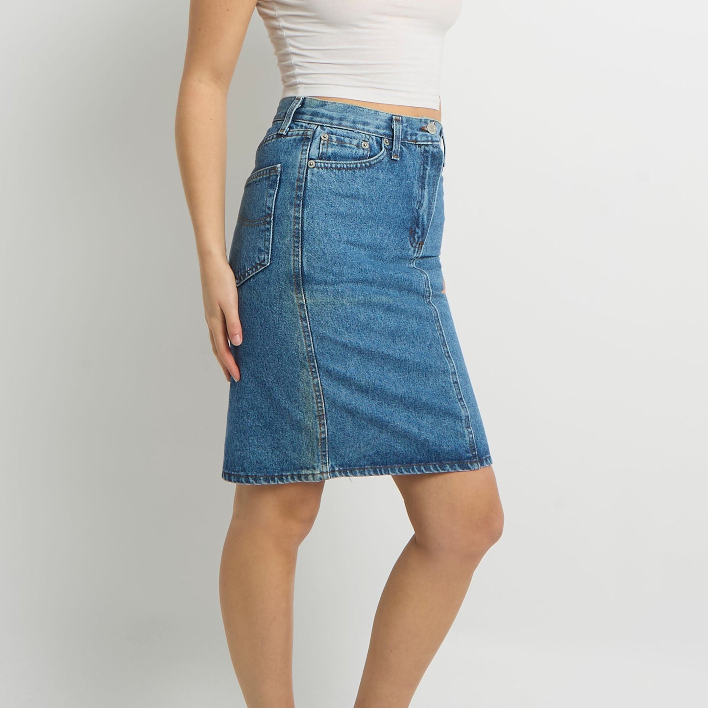 Denim Midi Skirt - UK 8