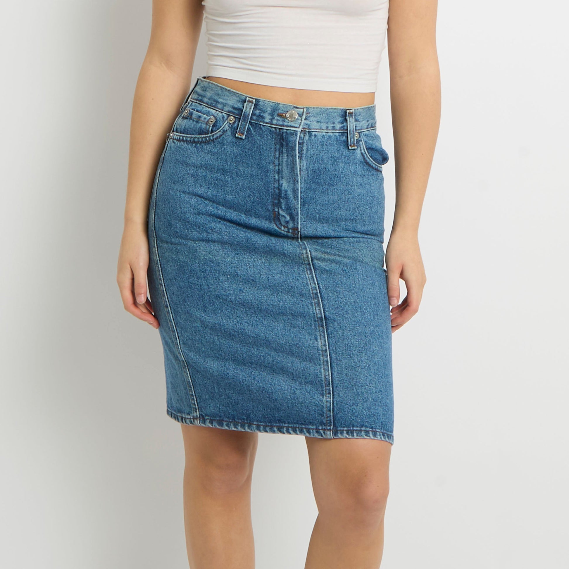 Denim Midi Skirt - UK 8