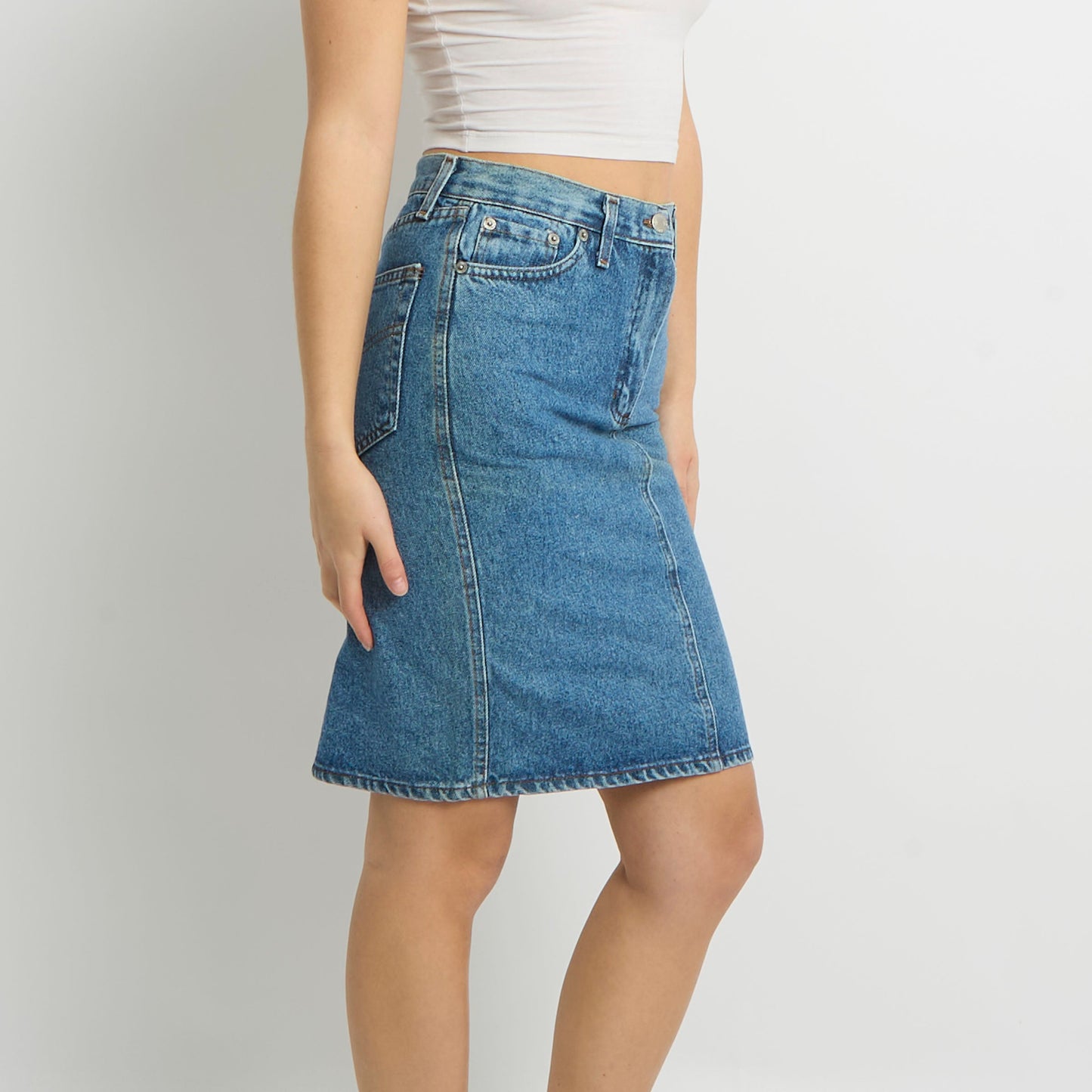 Denim Midi Skirt - UK 8