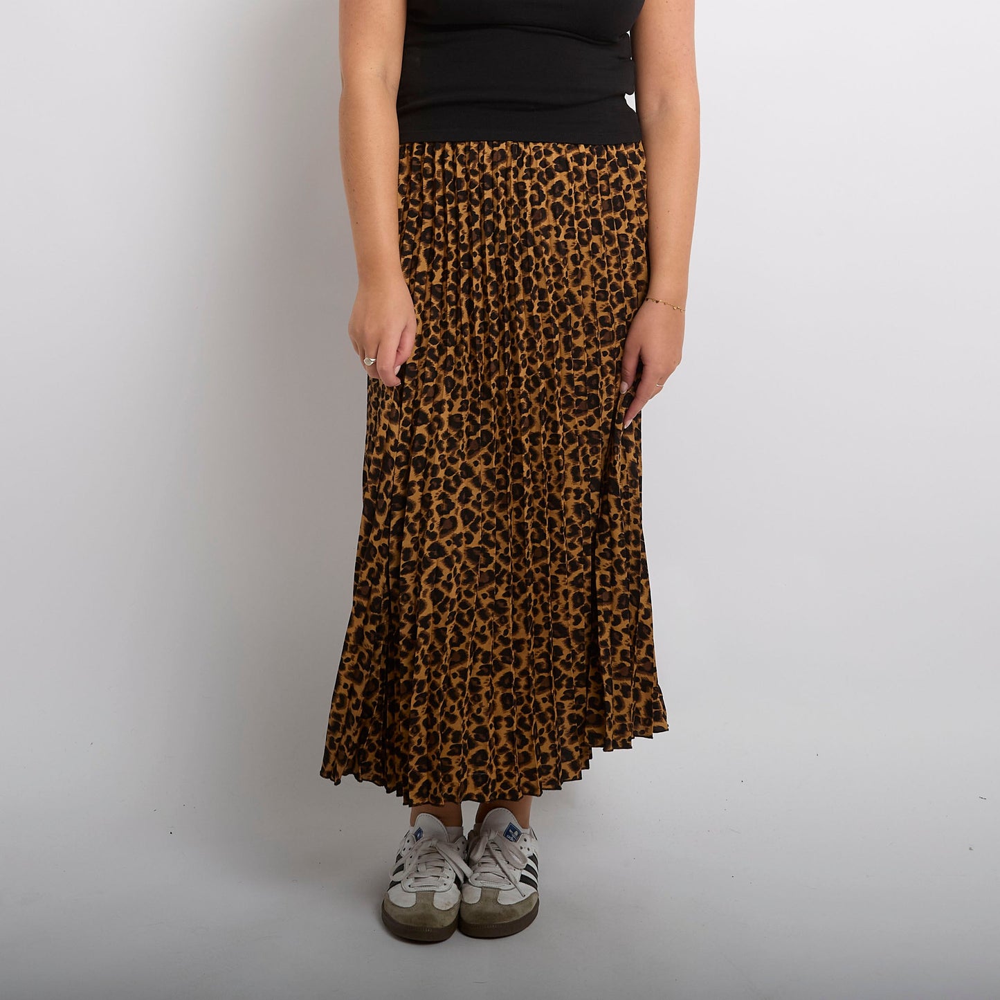 Elasticated-Pleated Leopard Print Maxi Dress - UK 8