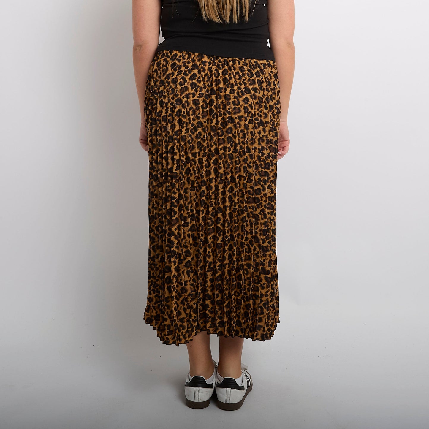 Elasticated-Pleated Leopard  Maxi Dress - UK 8