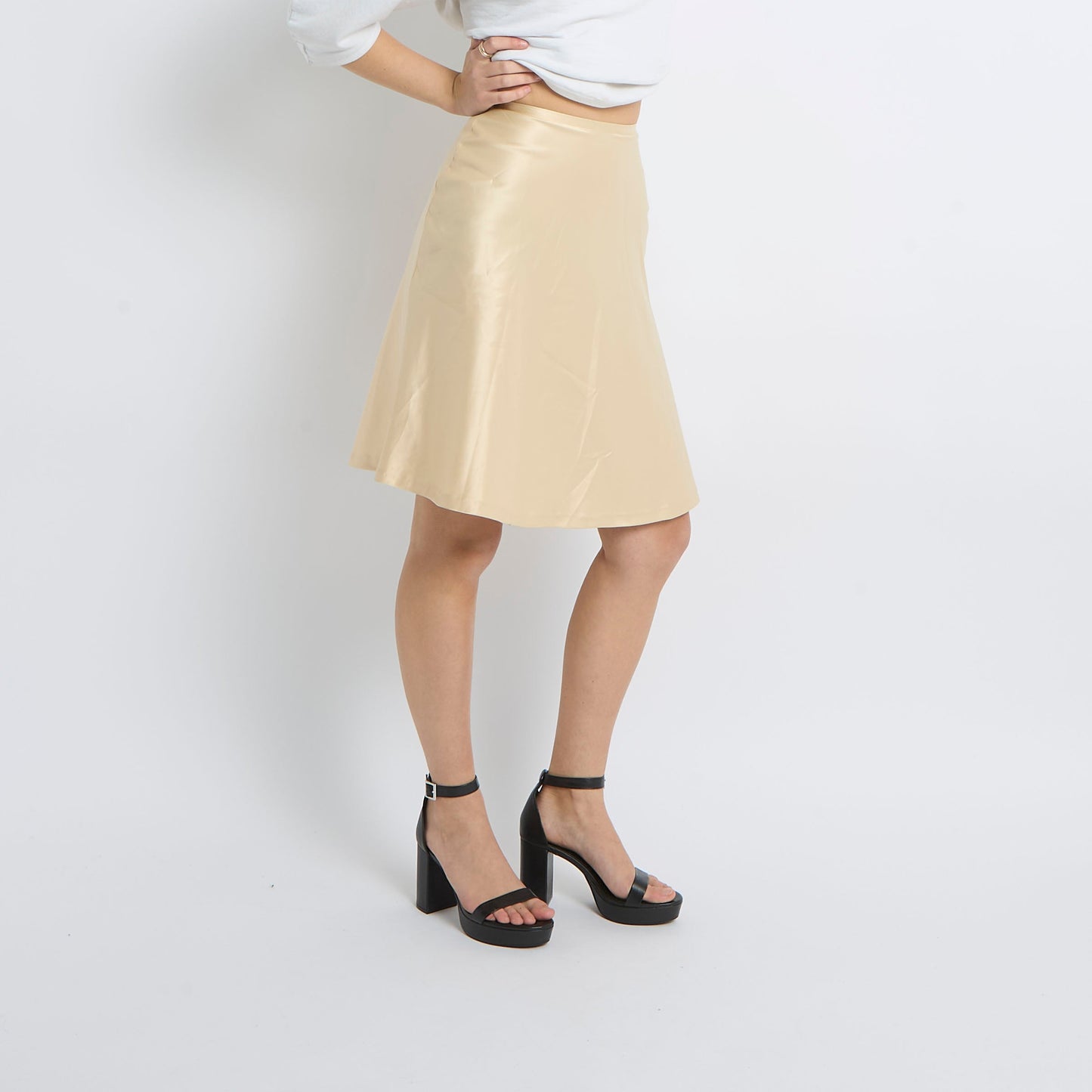 Satin Midi Skirt - UK 8