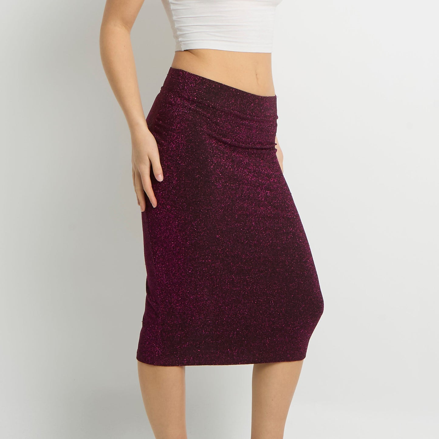 Sparkly Bodycon Midi Skirt - UK 8