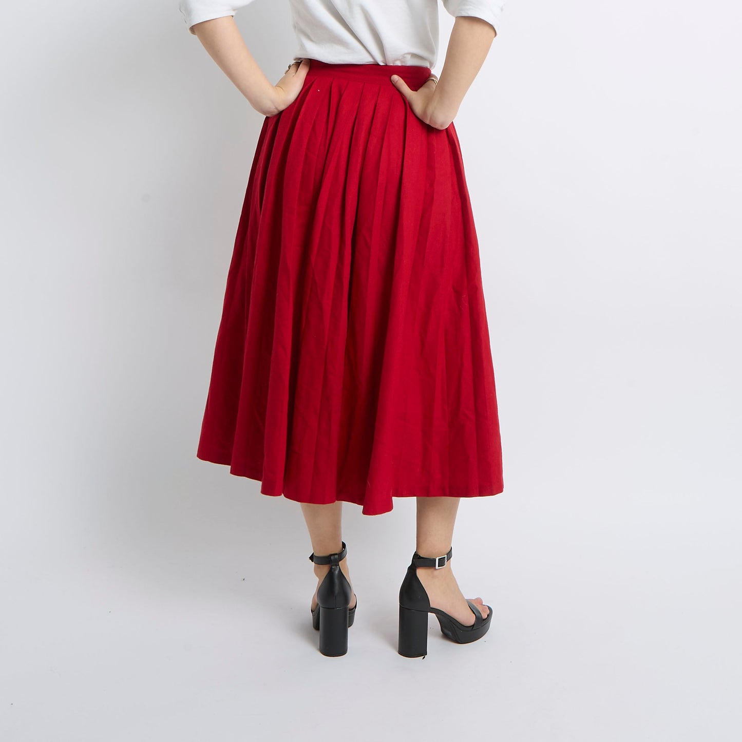 Cotton Pleated Wrap Skirt - UK 8