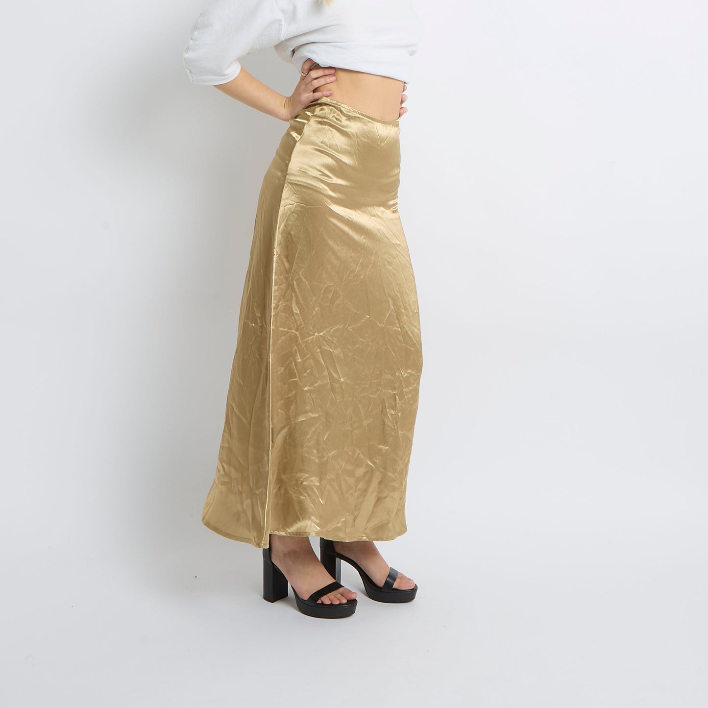 Satin Maxi Skirt - UK 8