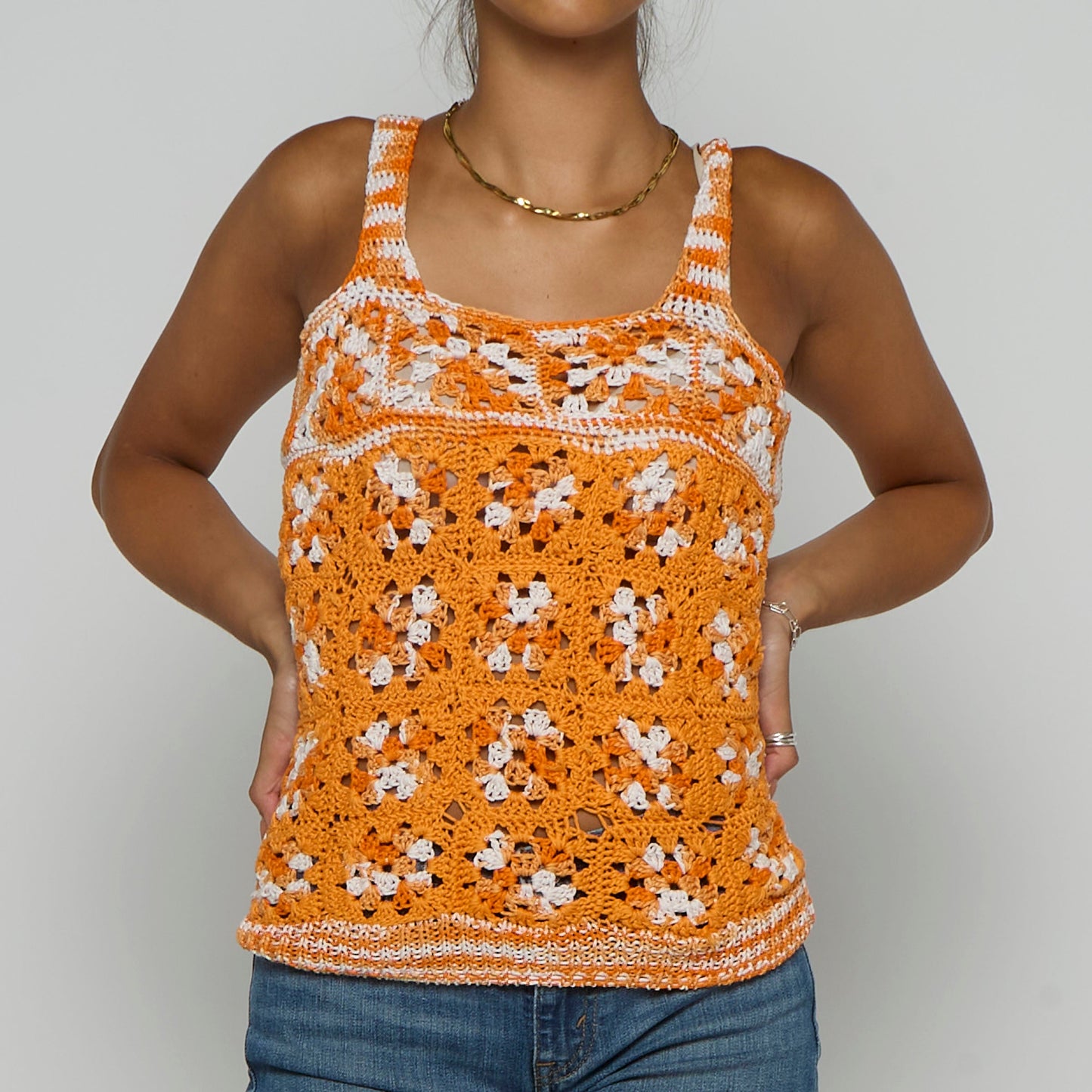 Crochet Knit Vest Top - UK 2