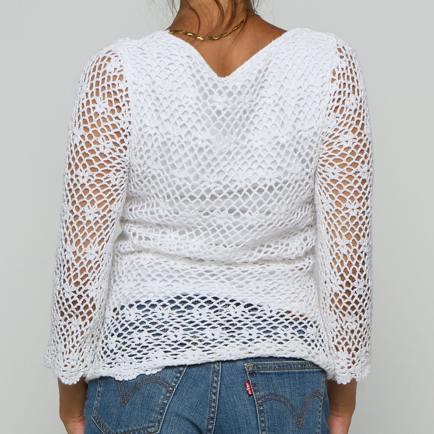 Crochet Knit Beaded Top - UK 6