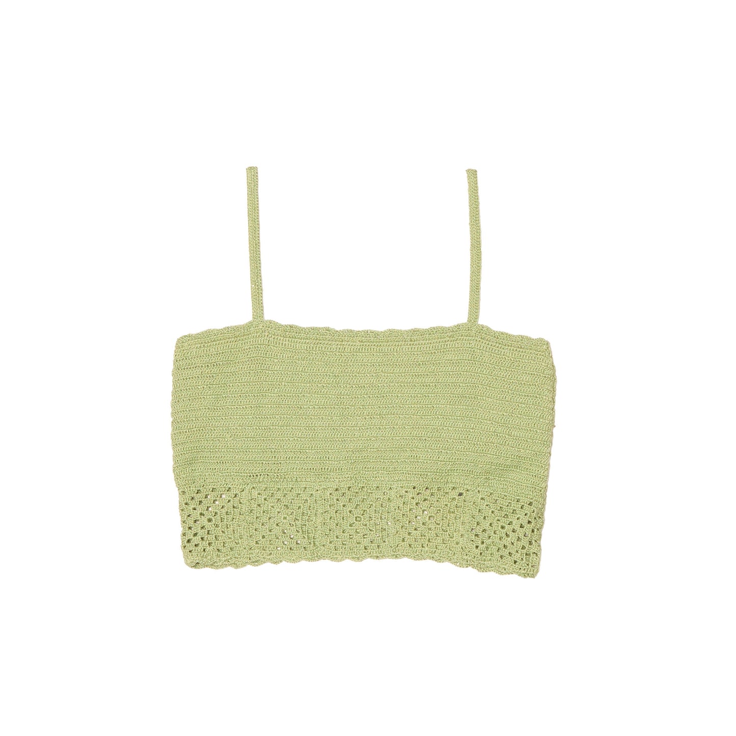 Square Neck Crochet Cropped Top - 8