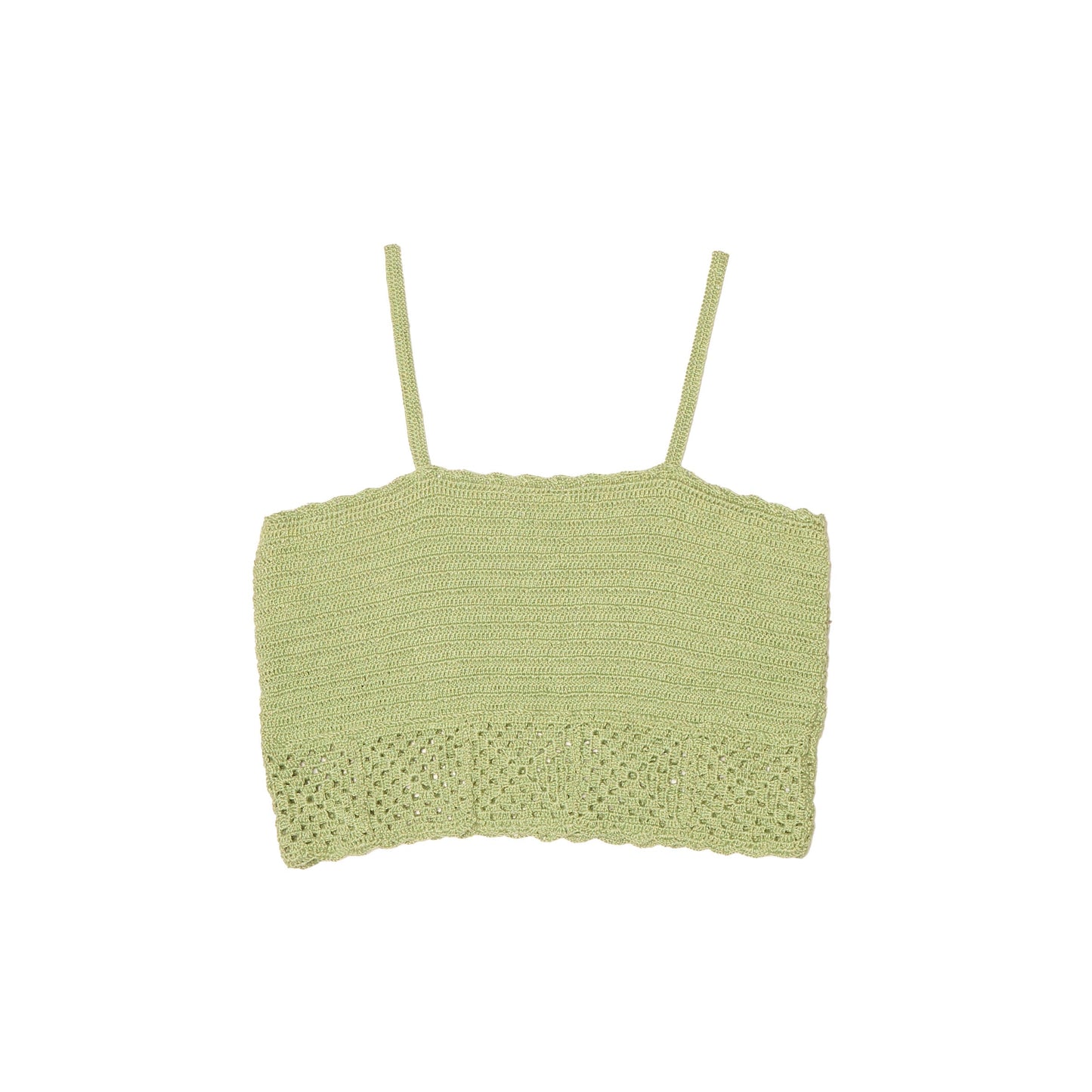 Square Neck Crochet Cropped Top - UK 8