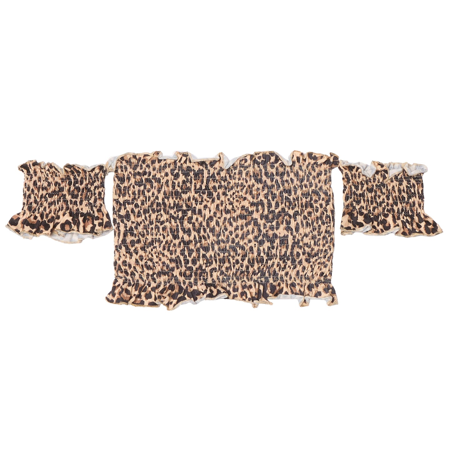 Leopard Sheared Off the Shoulder Top - UK 8