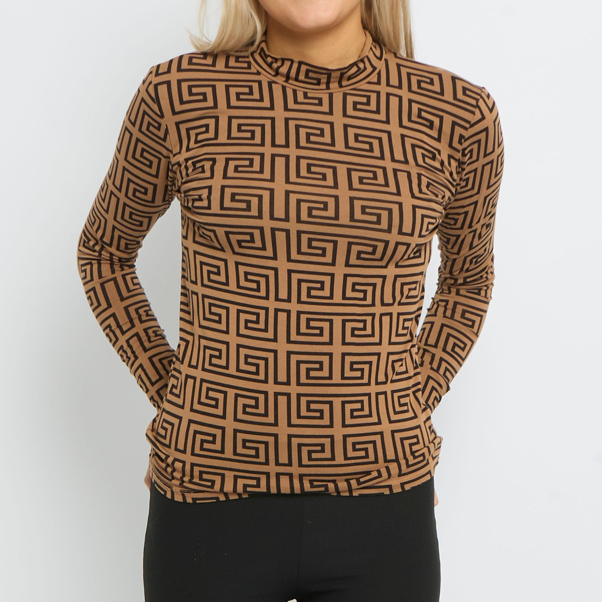 Aztec Style Polo Neck Thermal Top - UK10