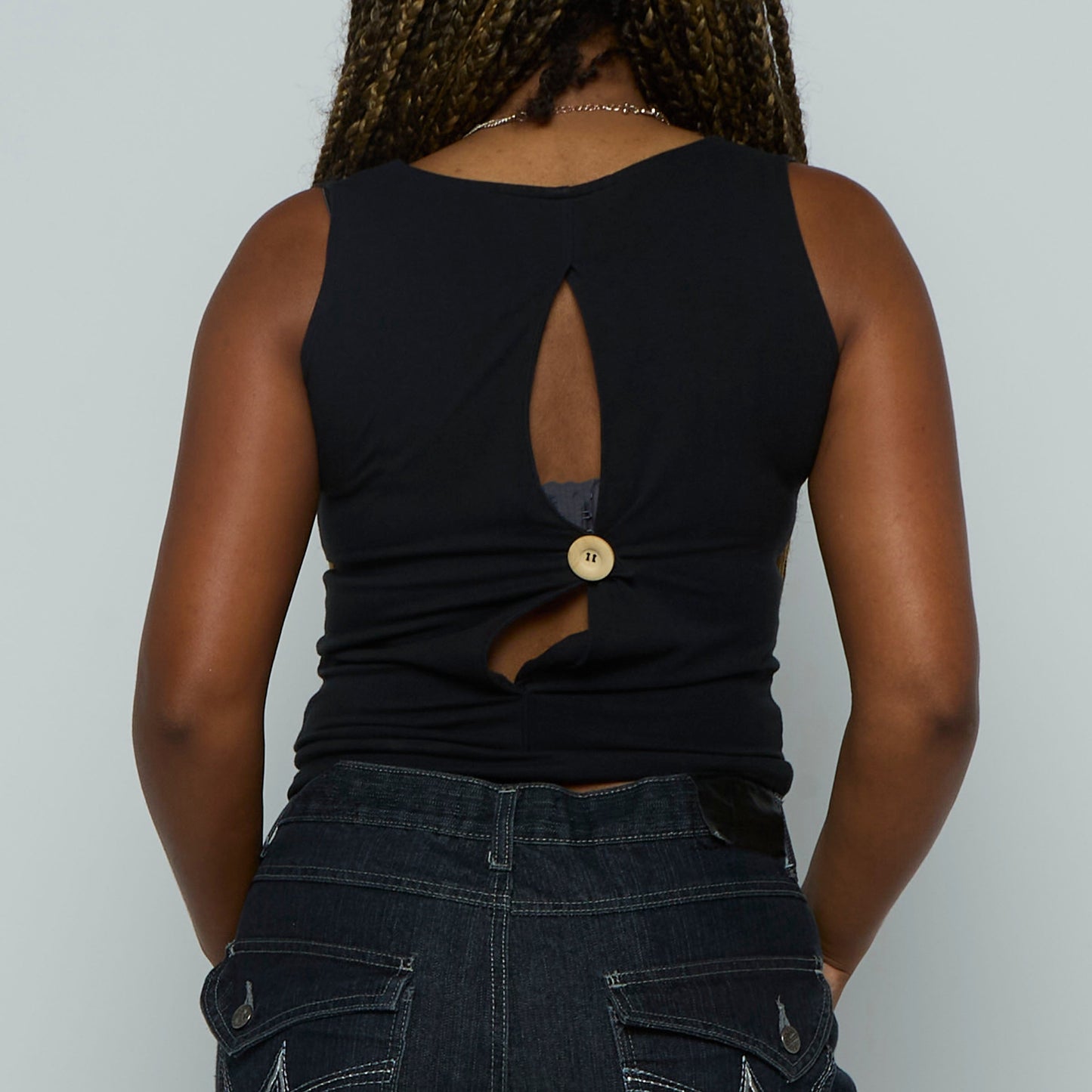 Open Back V Neck Vest - UK 10