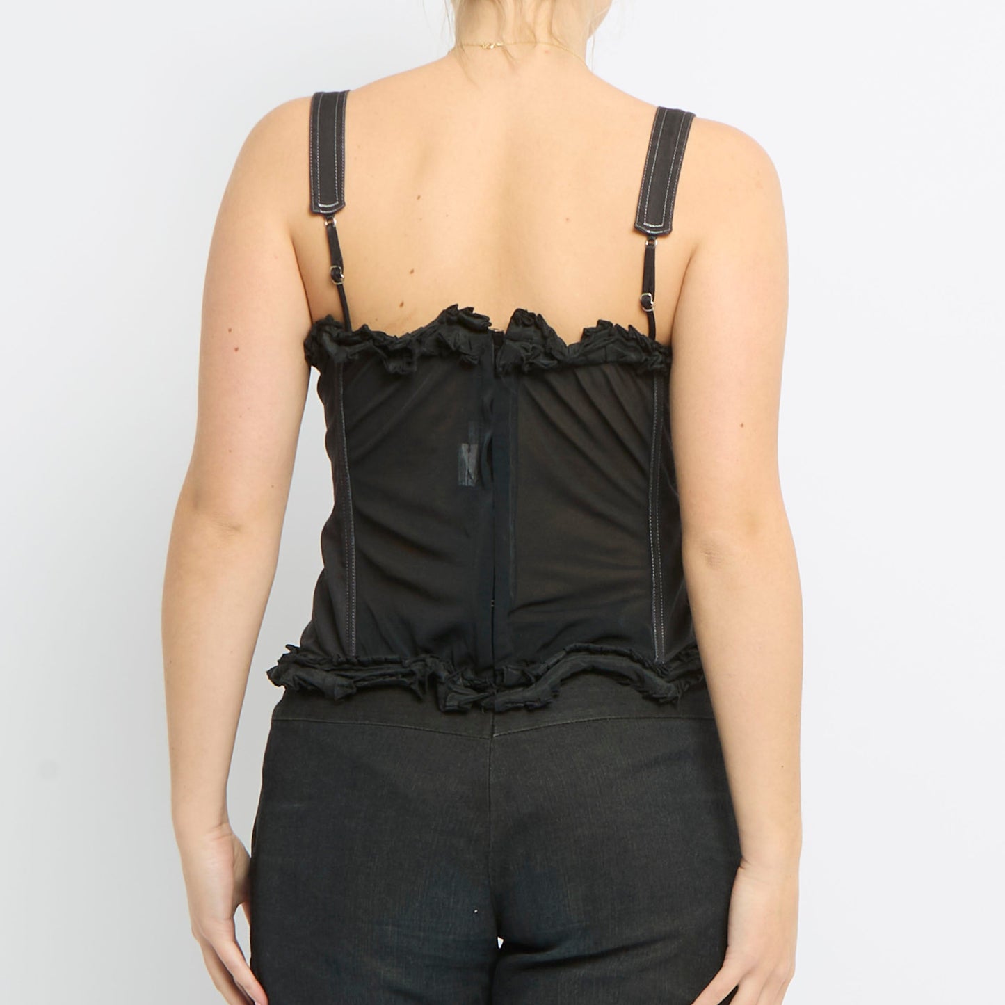 Frilly Corset Style Strappy Top - UK 10