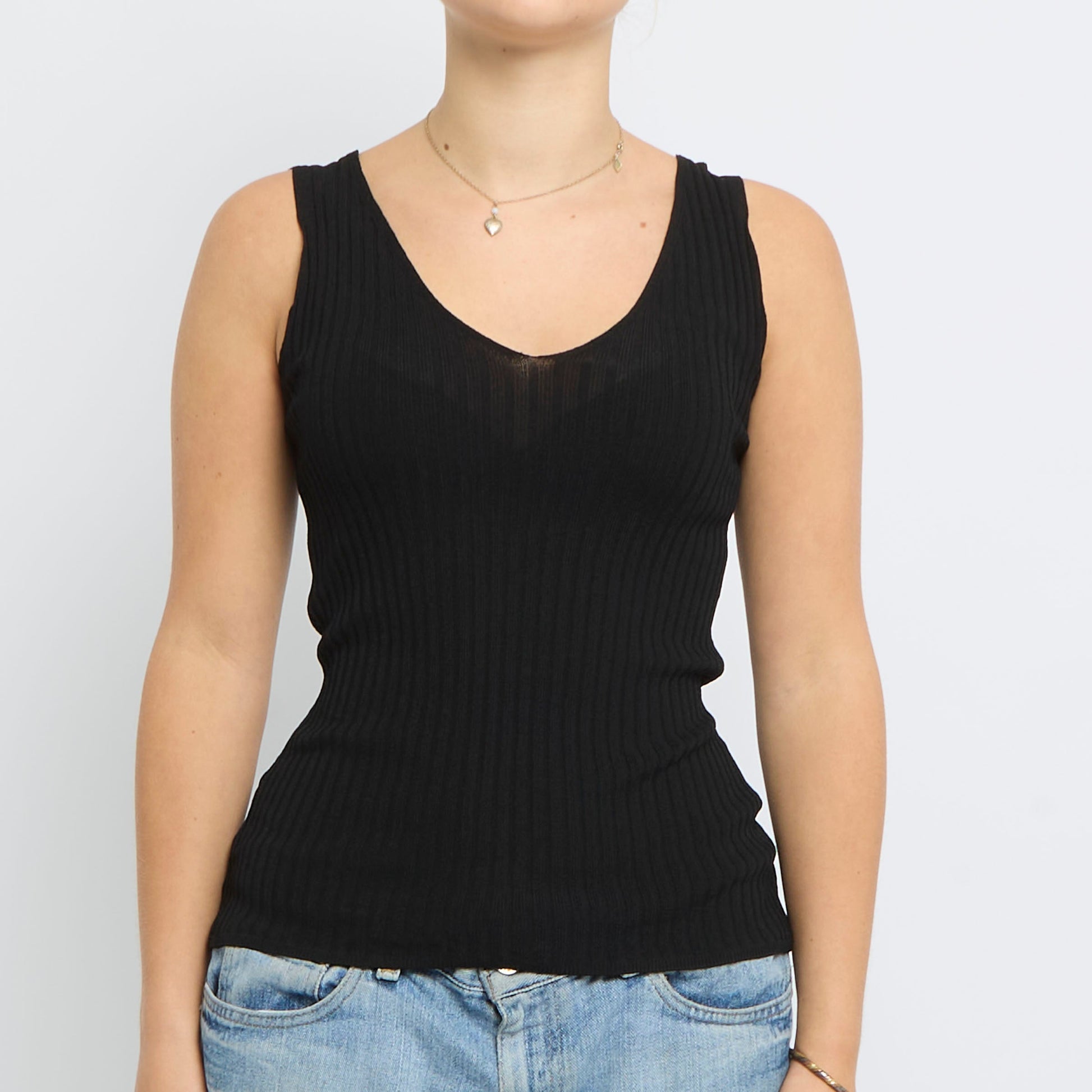 Ribbed Strappy Top - UK 10