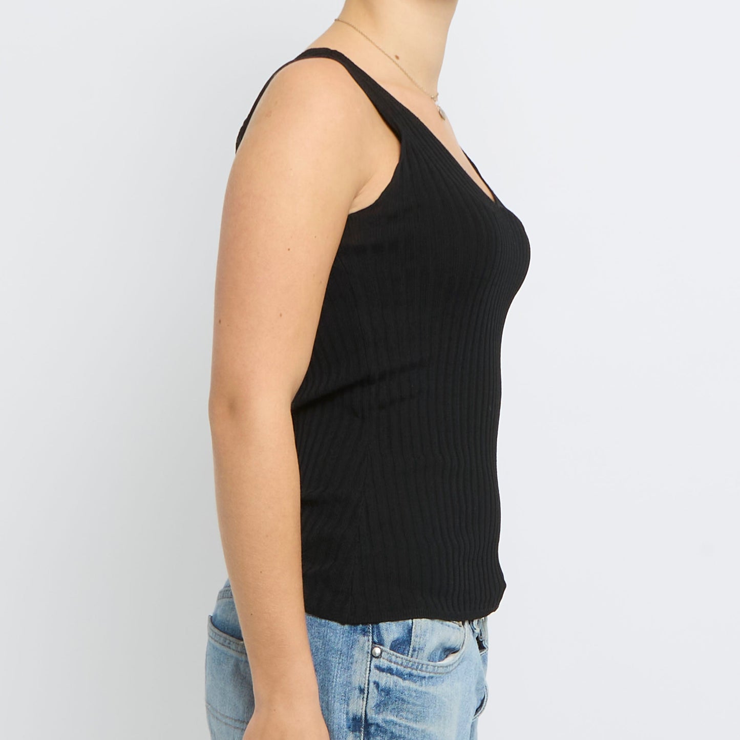 Ribbed Strappy Top - UK 10