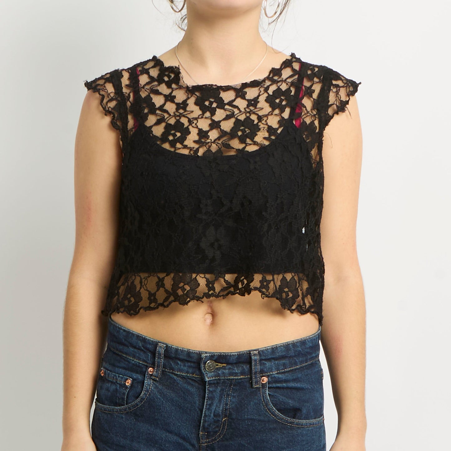 Lace Button Up Top - UK 10