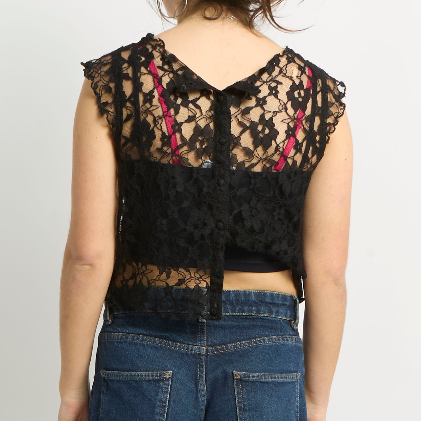 Lace Button Up Top - UK 10